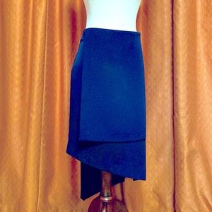 Asymmetric hi-low navy pencil skirt , size 10